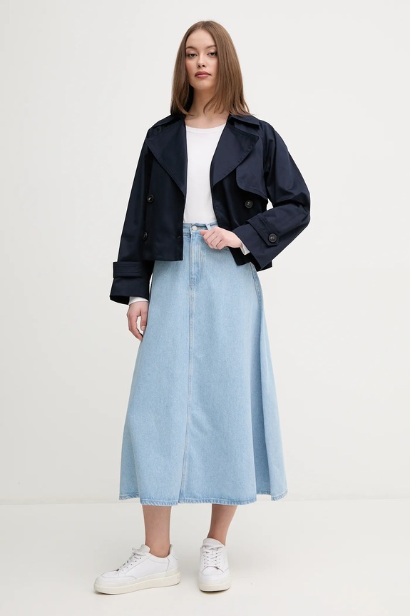 United Colors of Benetton cappotto in cotone 2RGCDW034 blu navy SS25