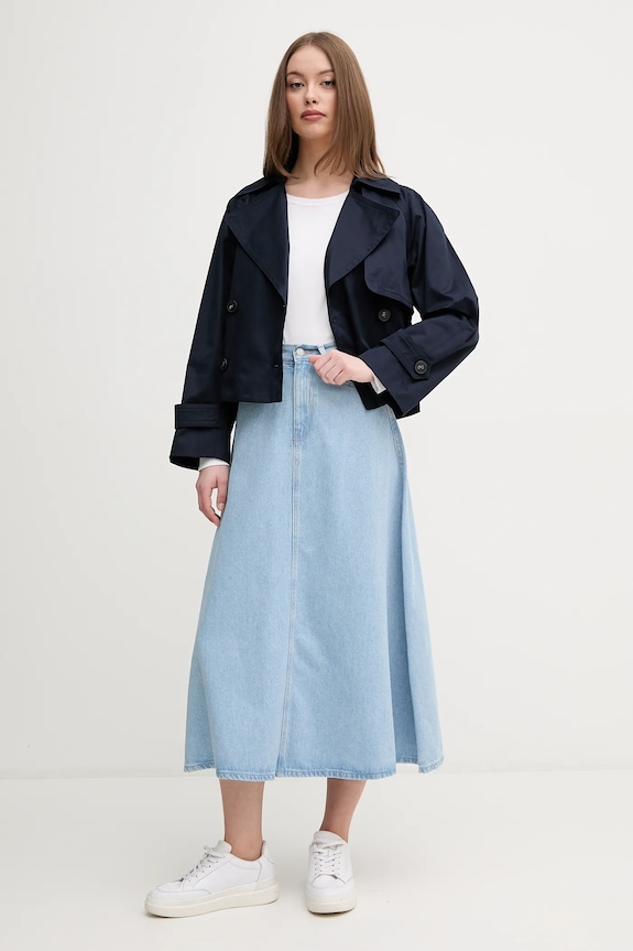 United Colors of Benetton cappotto in cotone 2RGCDW034 blu navy SS25