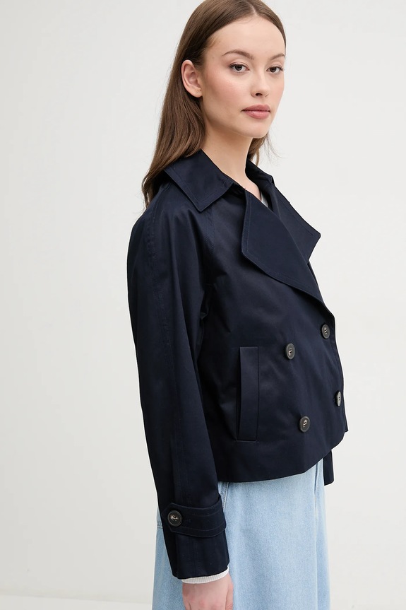 United Colors of Benetton cappotto in cotone blu navy 2RGCDW034