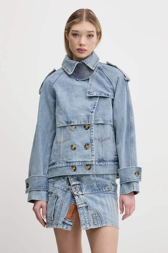 Desigual trencz jeansowy ONTARIO niebieski 25SWED57