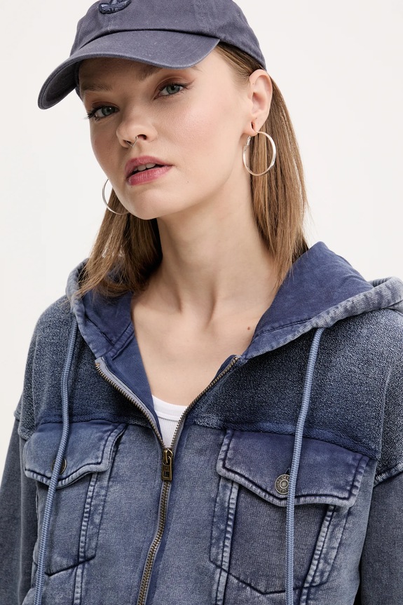 Βαμβακερό μπουφάν Desigual AKIRA μπλε 25SWSK35