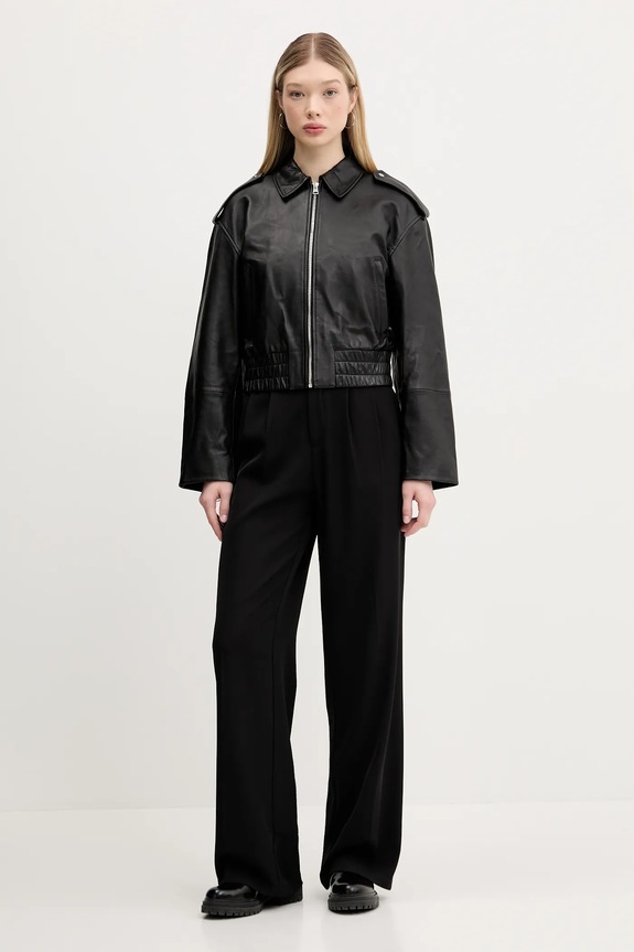 HUGO kurtka skórzana 50536938 czarny SS25