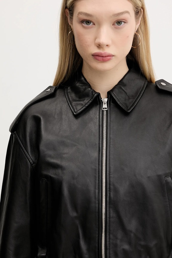 HUGO kurtka skórzana czarny 50536938