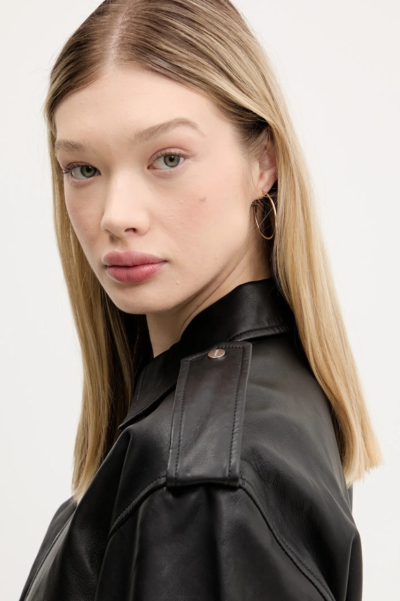 HUGO kurtka skórzana 50536938 czarny