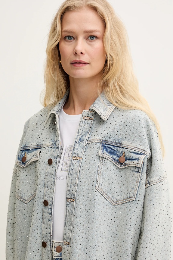 Guess geaca jeans W5GN90.D5LQ2 albastru