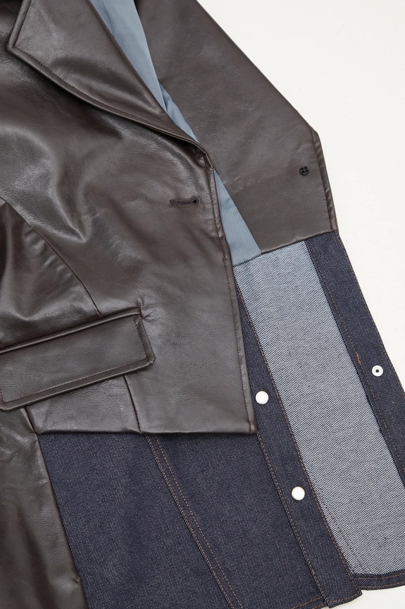 Sako Andersson Bell Hybrid Faux-Leather Blazer awa683w hnědá