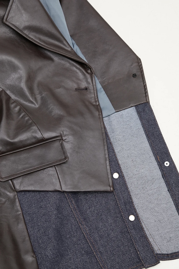 Sako Andersson Bell Hybrid Faux-Leather Blazer awa683w hnědá