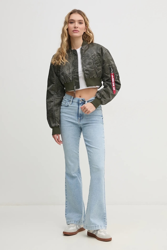Bomber jakna Alpha Industries MA-1 Vintage Cropped Wmn 156002 zelena SS25