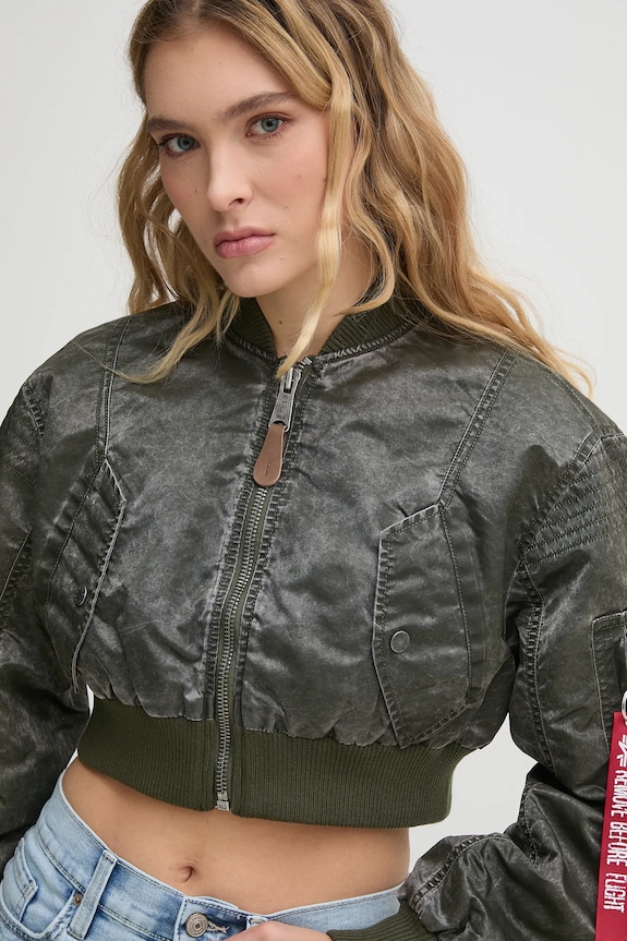 Bomber jakna Alpha Industries MA-1 Vintage Cropped Wmn zelena 156002