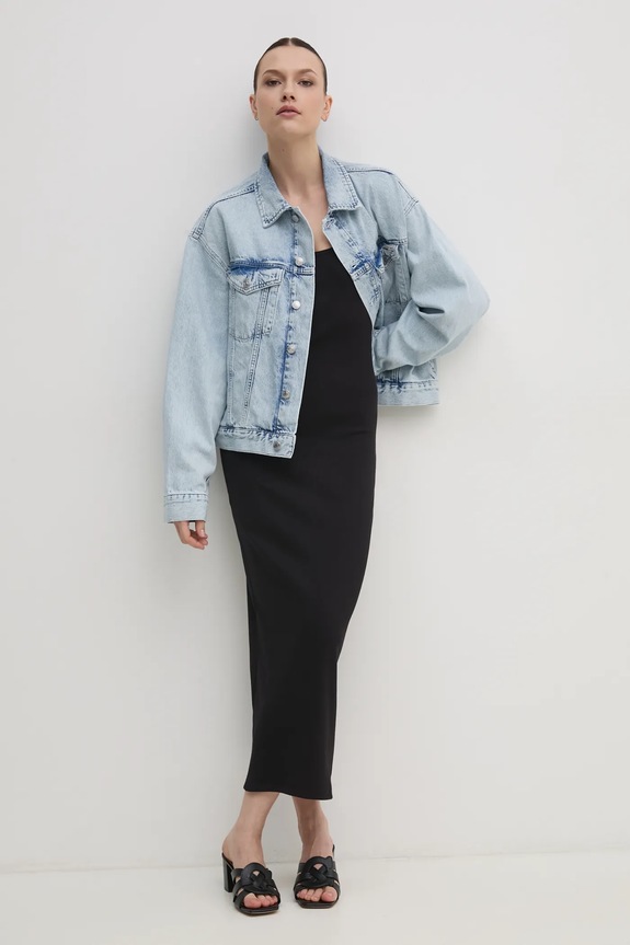 Calvin Klein Jeans kurtka jeansowa J20J225186 niebieski SS25