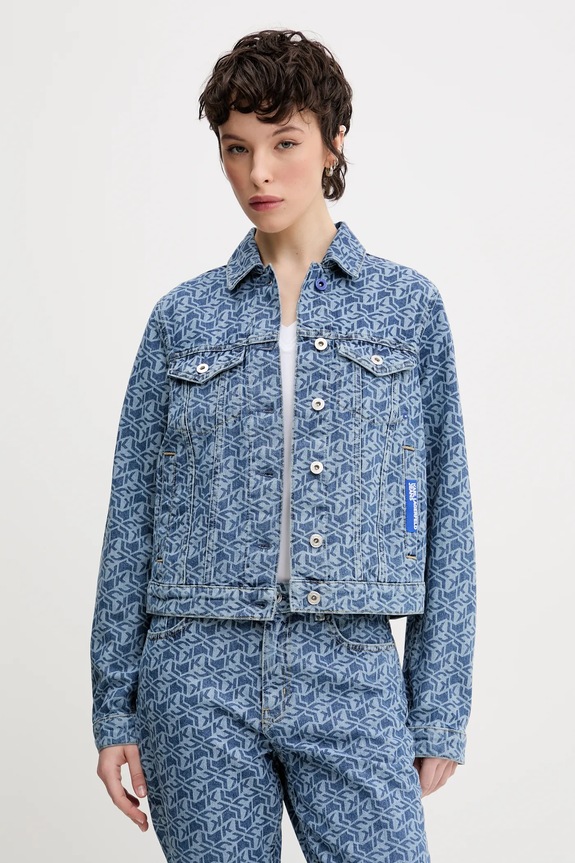 Rifľová bunda Karl Lagerfeld Jeans bez kapucne modrá A2W14035
