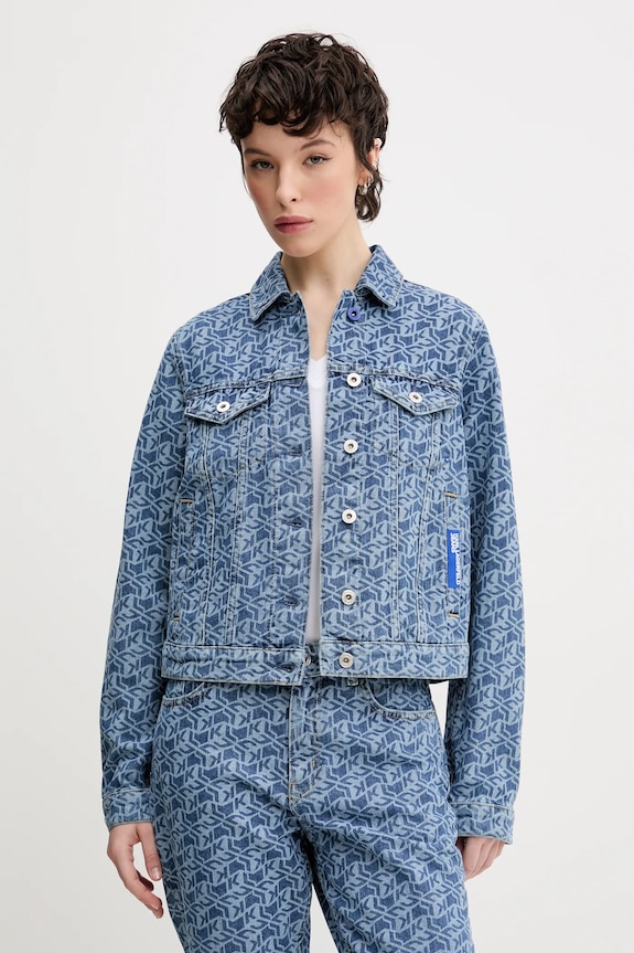 Rifľová bunda Karl Lagerfeld Jeans bez kapucne modrá A2W14035