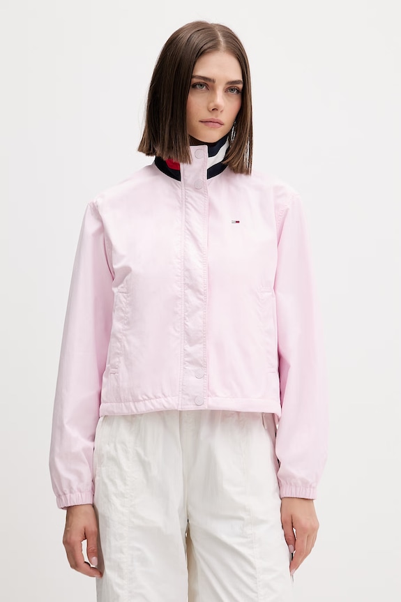 Tommy Jeans prechodná bunda dámska ružová DW0DW20439