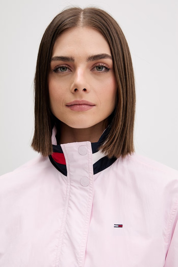 Tommy Jeans prechodná bunda dámska ružová DW0DW20439