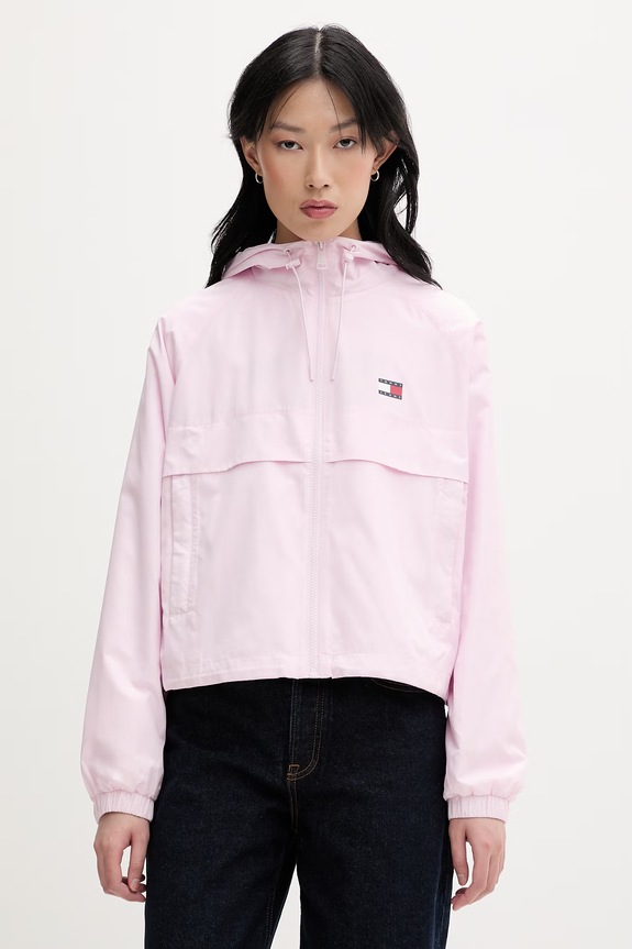 Tommy Jeans geacă de tranziție feminină roz DW0DW20672
