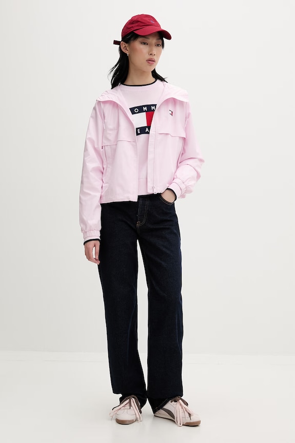 Tommy Jeans geacă de tranziție feminină DW0DW20672 roz SS26