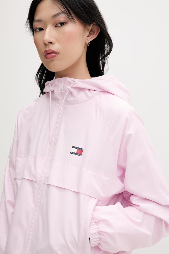 Tommy Jeans geacă de tranziție feminină roz DW0DW20672