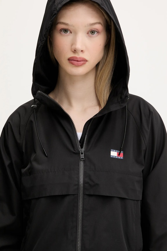 Tommy Jeans geacă de tranziție feminină negru DW0DW20672