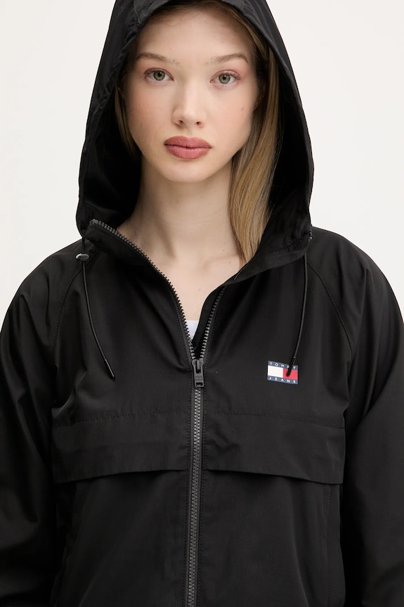 Tommy Jeans geacă de tranziție feminină negru DW0DW20672