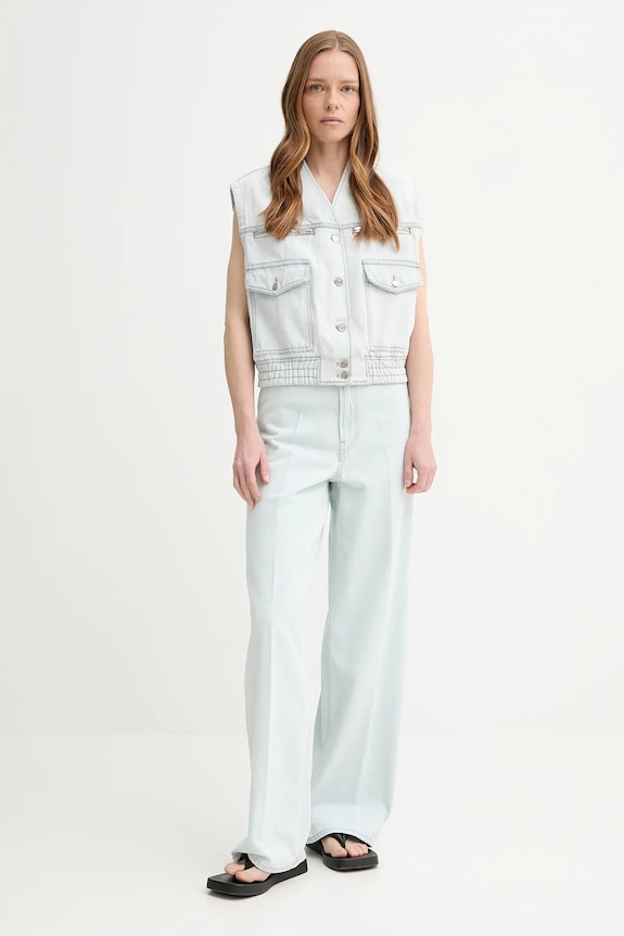 Jeans brezrokavnik Bally WOU07Q modra SS25