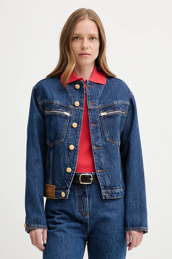 Bally kurtka jeansowa bez kaptura niebieski WOU086