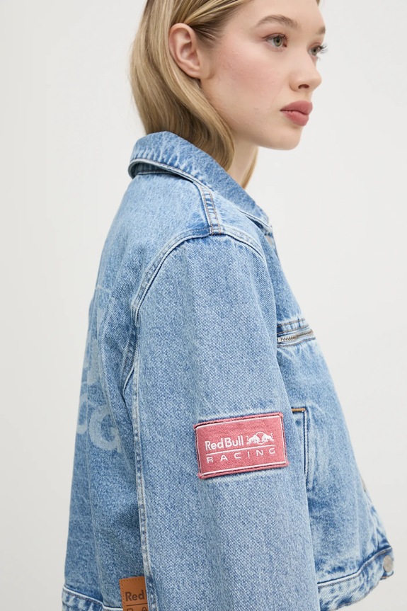 Red Bull Racing x Pepe Jeans kurtka jeansowa COACH JACKET niebieski RL400015R17