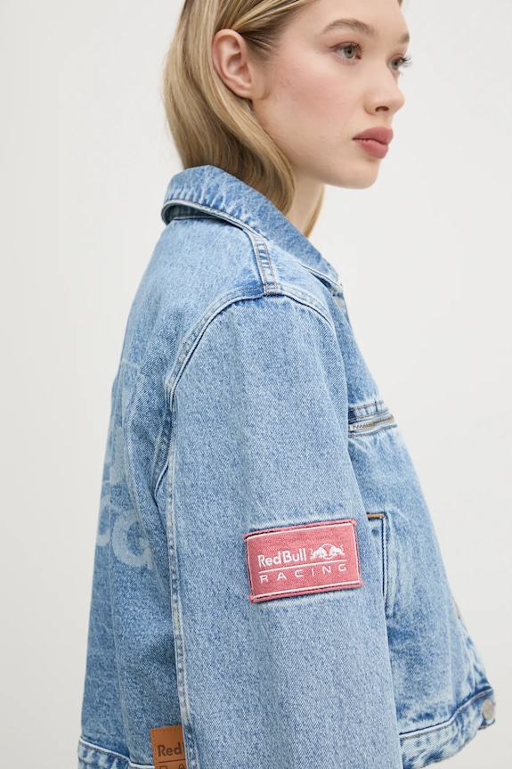 Red Bull Racing x Pepe Jeans kurtka jeansowa COACH JACKET niebieski RL400015R17