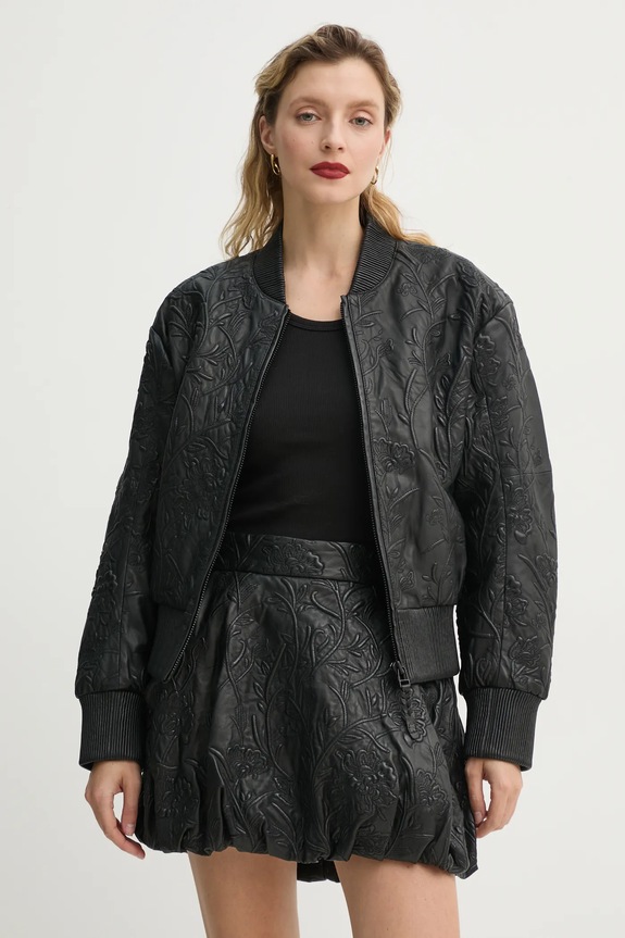 Kožna bomber jakna MUNTHE FERRIL crna 251151525105