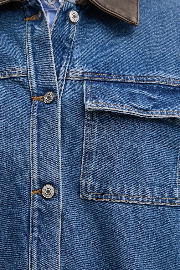 Τζιν μπουφάν Abercrombie & Fitch KI144.5063.275 μπλε