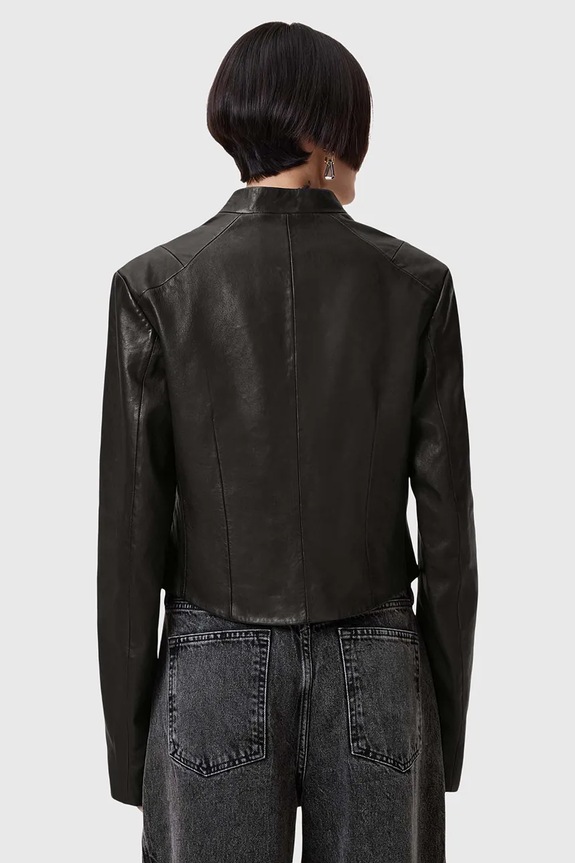 Kožená bunda AllSaints SADLER čierna W139LB