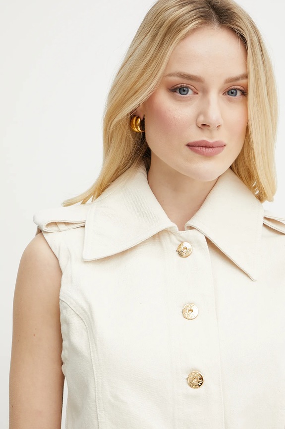 Patou cotone senza maniche beige OU0370178