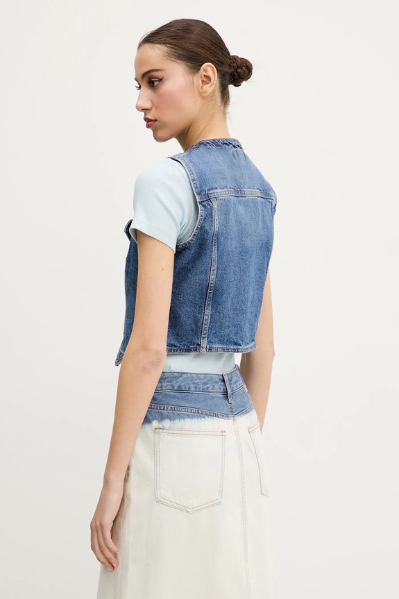 Odzież Guess Jeans kamizelka jeansowa W5GN74.D5M46 granatowy