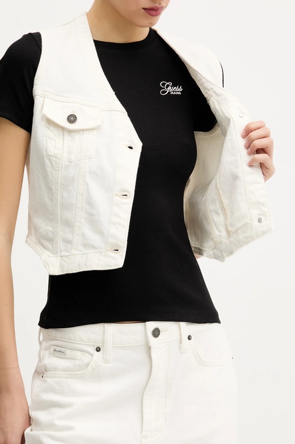 Rifľová vesta Guess Jeans W5GN74.D5M62 béžová