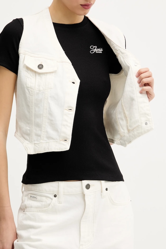 Rifľová vesta Guess Jeans W5GN74.D5M62 béžová