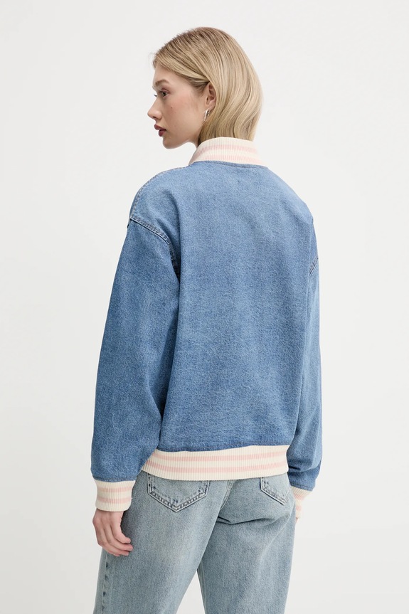Odzież Guess Jeans kurtka bomber jeansowa W5GN75.D5M4A niebieski