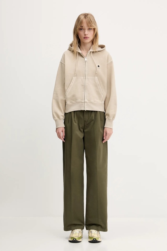 Carhartt WIP cotton sweatshirt Hooded Nelson Jacket I033830.2LPGD beige