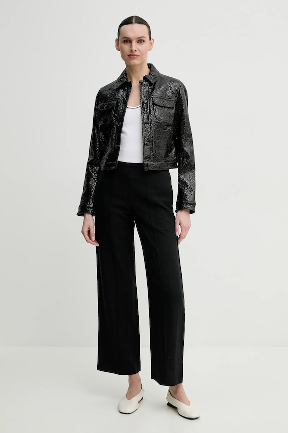 The Kooples giacca FBLO30018K nero SS25