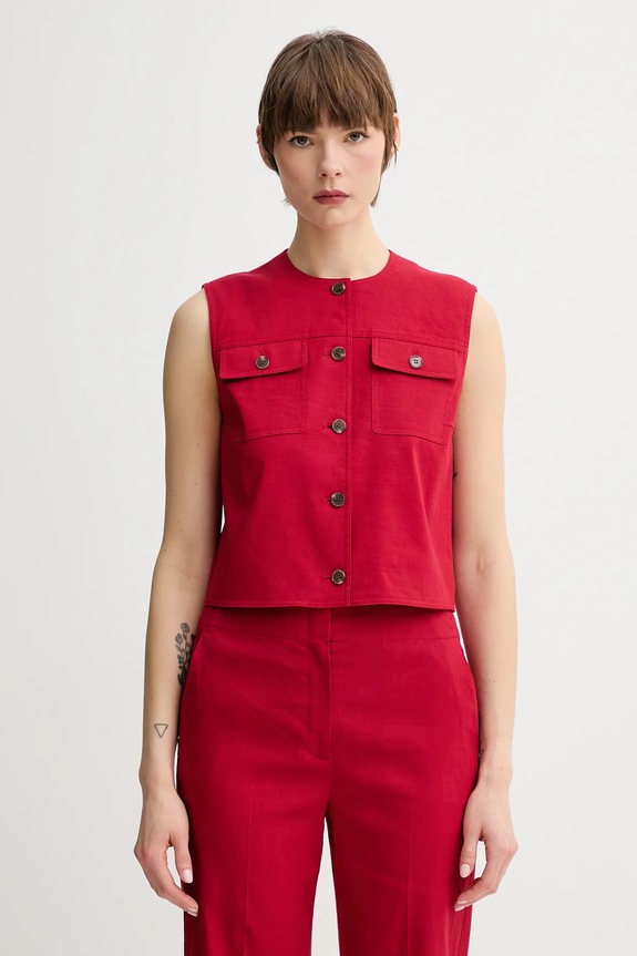 Theory vászonmellény szövet piros P0303110