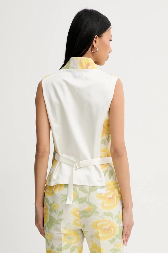 Îmbrăcăminte Kenzo vestă cu amestec de in FF52GI0099O1.01 galben