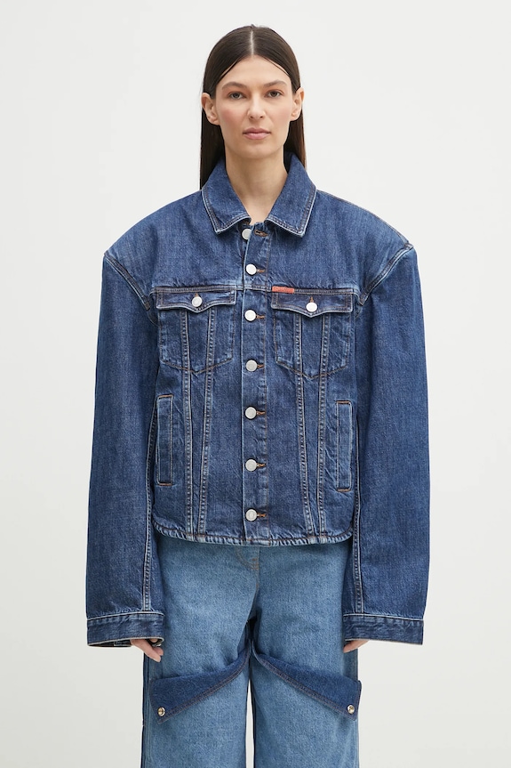 Martine Rose kurtka jeansowa Extreme Shoulder Denim nieocieplane granatowy 251WD08514