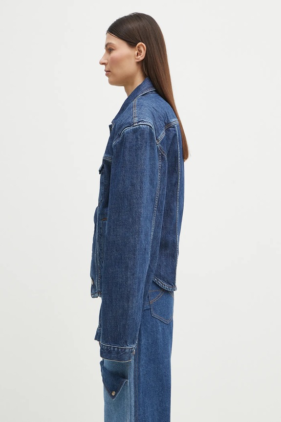 Martine Rose kurtka jeansowa Extreme Shoulder Denim 251WD08514 granatowy SS25