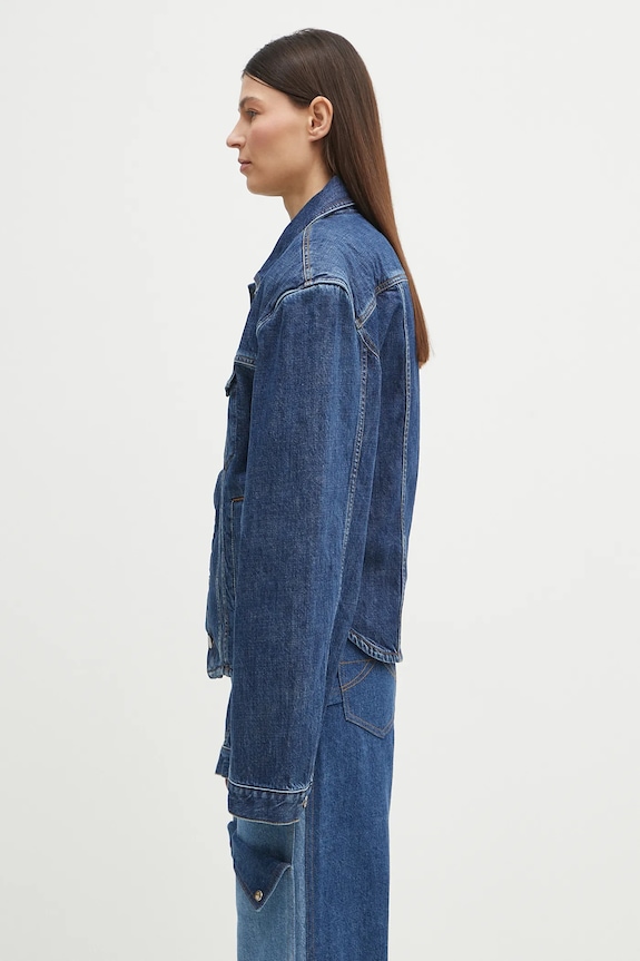 Martine Rose kurtka jeansowa Extreme Shoulder Denim 251WD08514 granatowy SS25