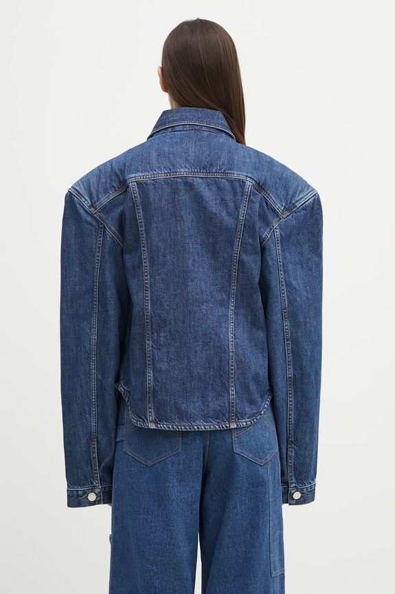 Odzież Martine Rose kurtka jeansowa Extreme Shoulder Denim 251WD08514 granatowy