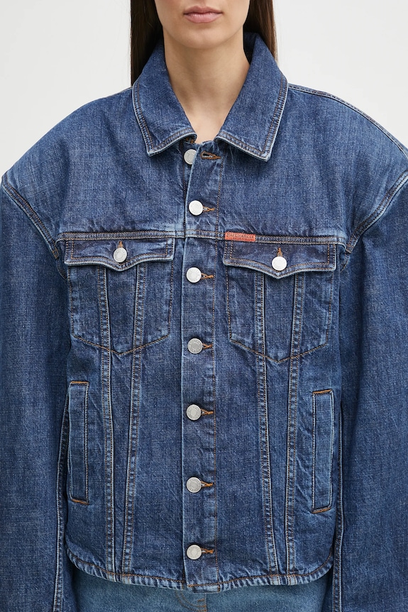 Martine Rose kurtka jeansowa Extreme Shoulder Denim granatowy 251WD08514