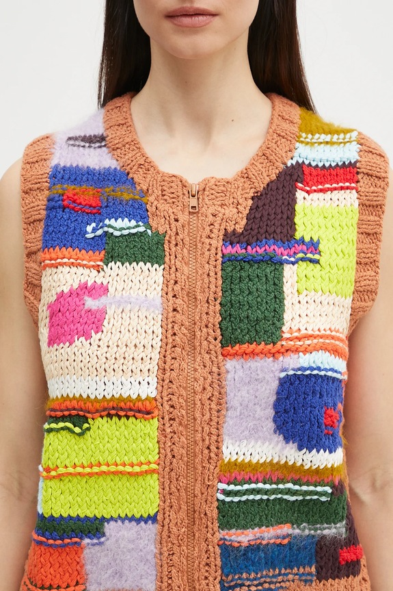 Prsluk s primjesom vune Martine Rose Handknit Zip šarena 967YA16800