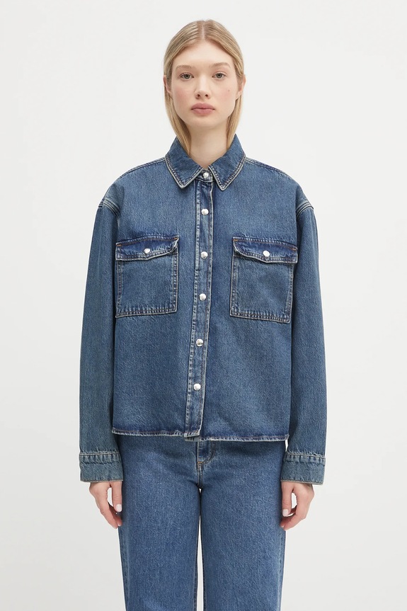 Traper jakna Anine Bing Paxton Shirt bez tople podstave plava A.07.10673