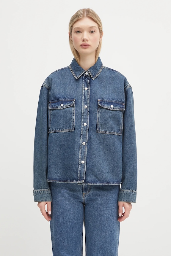 Traper jakna Anine Bing Paxton Shirt bez tople podstave plava A.07.10673