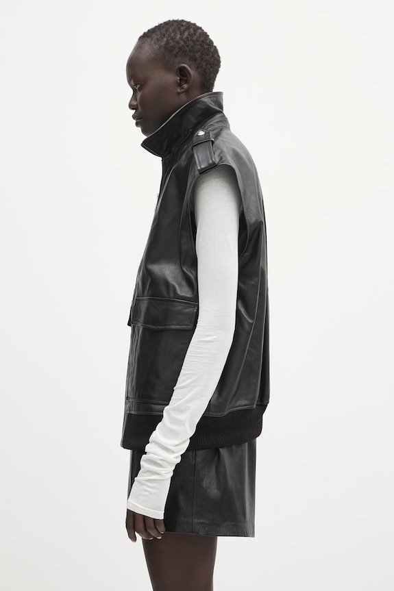 Anine Bing leather vest Sonnie Vest A.01.10647 black AA00