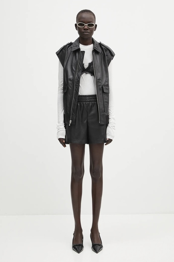 Anine Bing leather vest Sonnie Vest A.01.10647 black