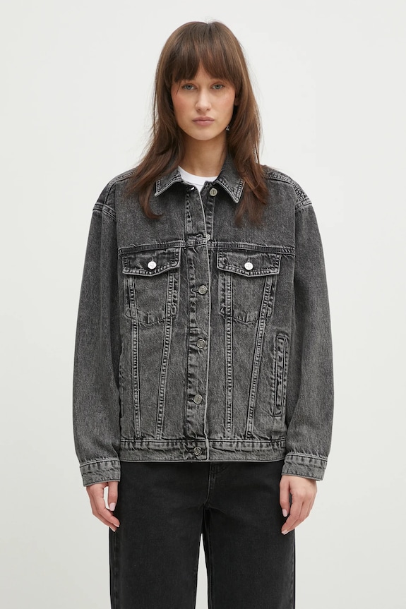 Βαμβακερό μπουφάν Anine Bing Rory Jacket χωρίς μόνωση γκρί A.01.10878